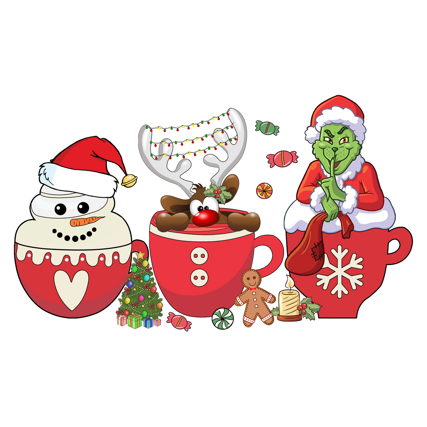 Grinch & Snow man Coffee