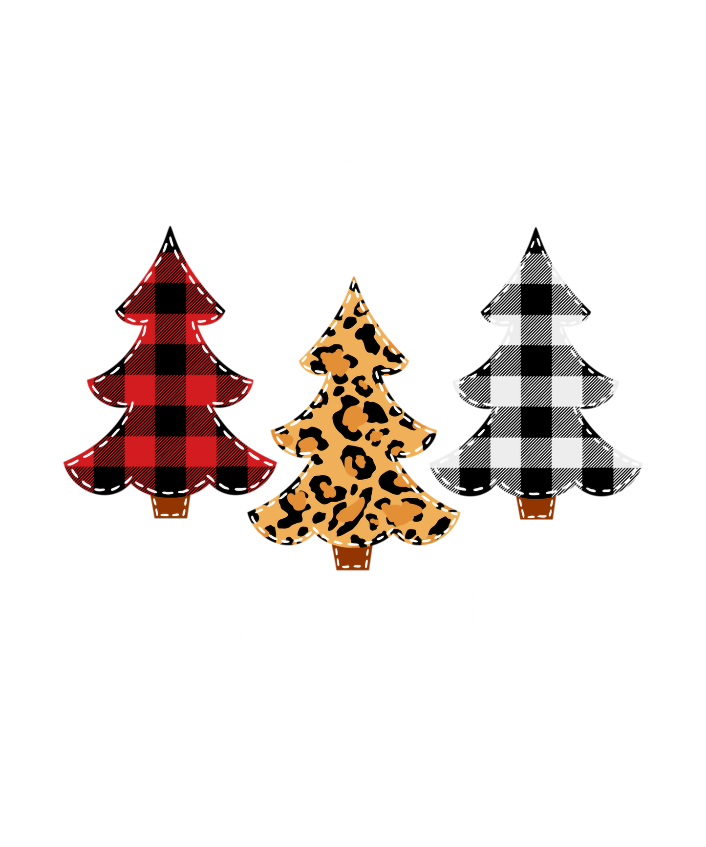 Christmas Tee Leopard Red White Buffalo Plaid