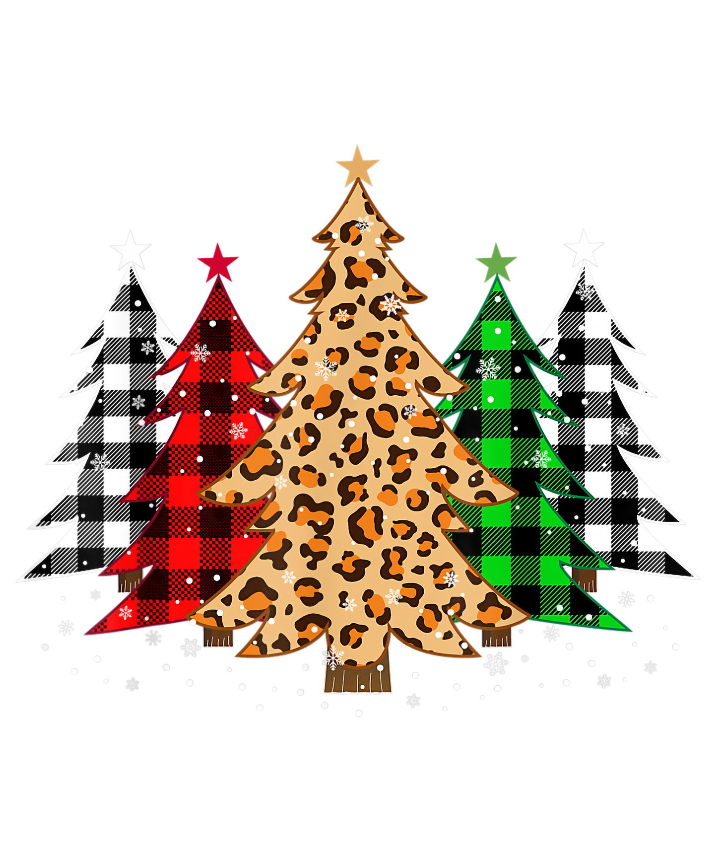 Christmas Trees with Buffalo Plaid Leopard
