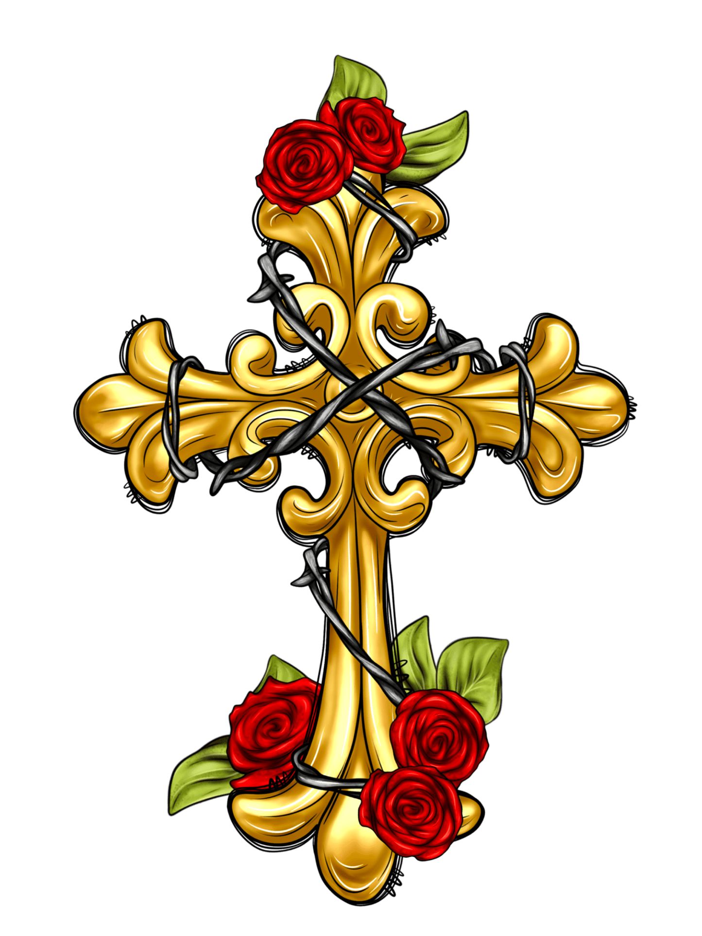 Cross W/ Roses
