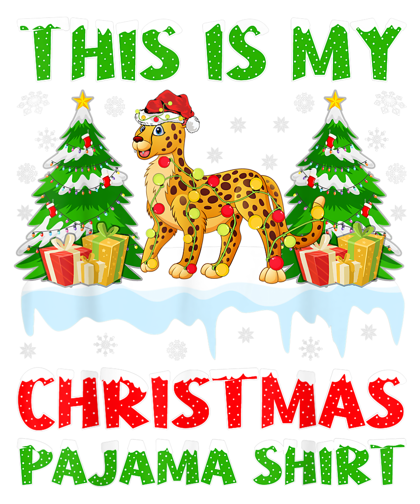 This Is My Christmas Pajama Shirt Cheetah Christmas