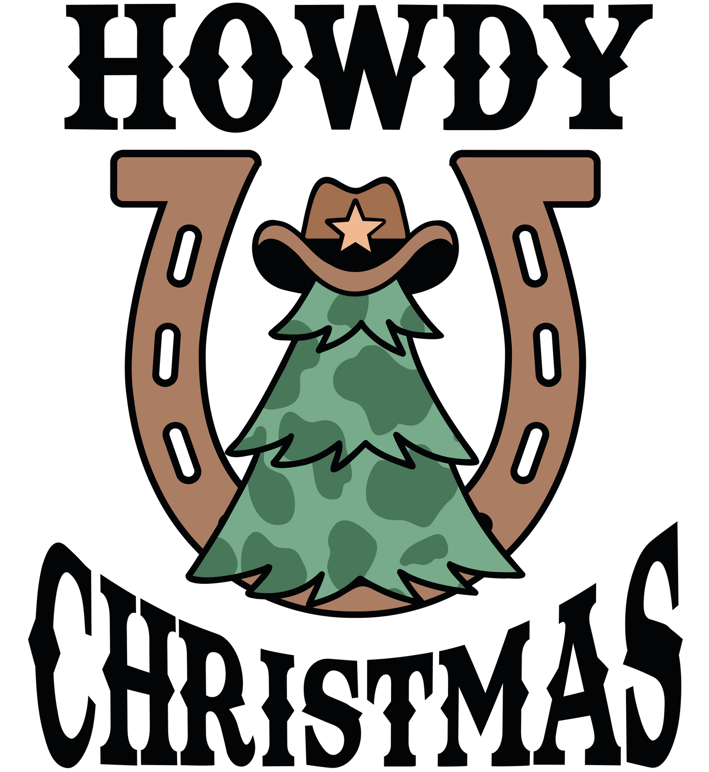 Howdy Christmas Horeshoe