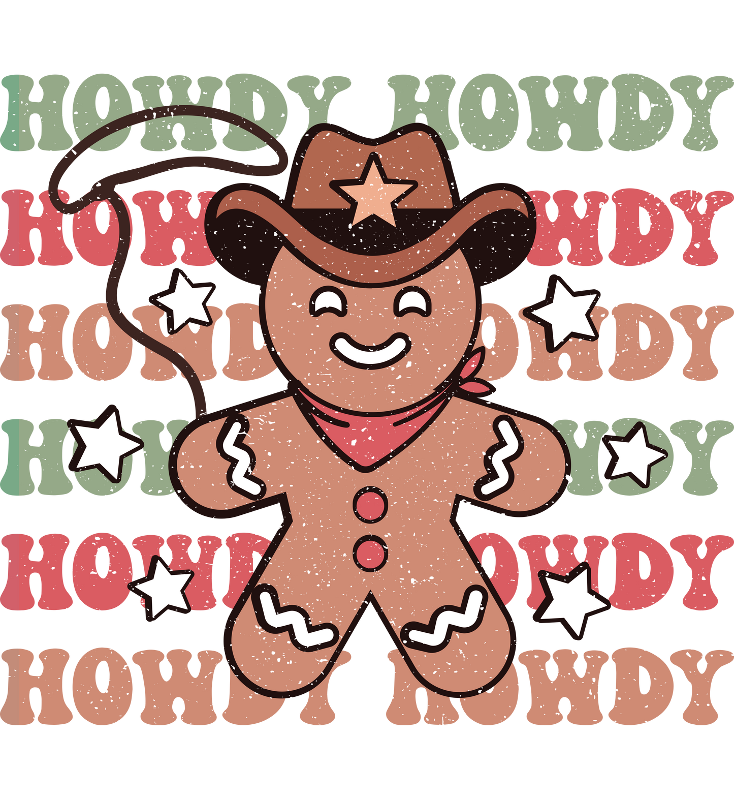 Howdy Gingerbread Man Glitter