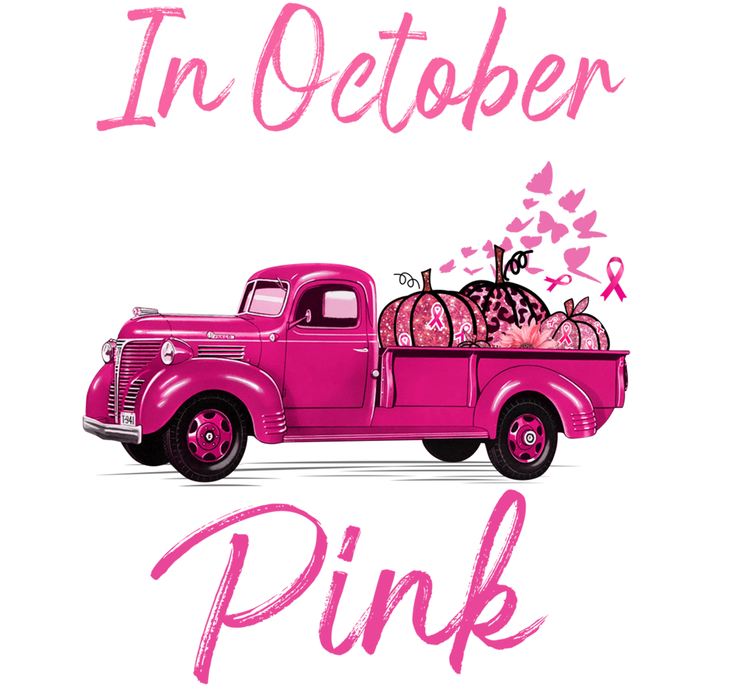 In October We Wear Pink Pumpkin Breast Cancer Leopard