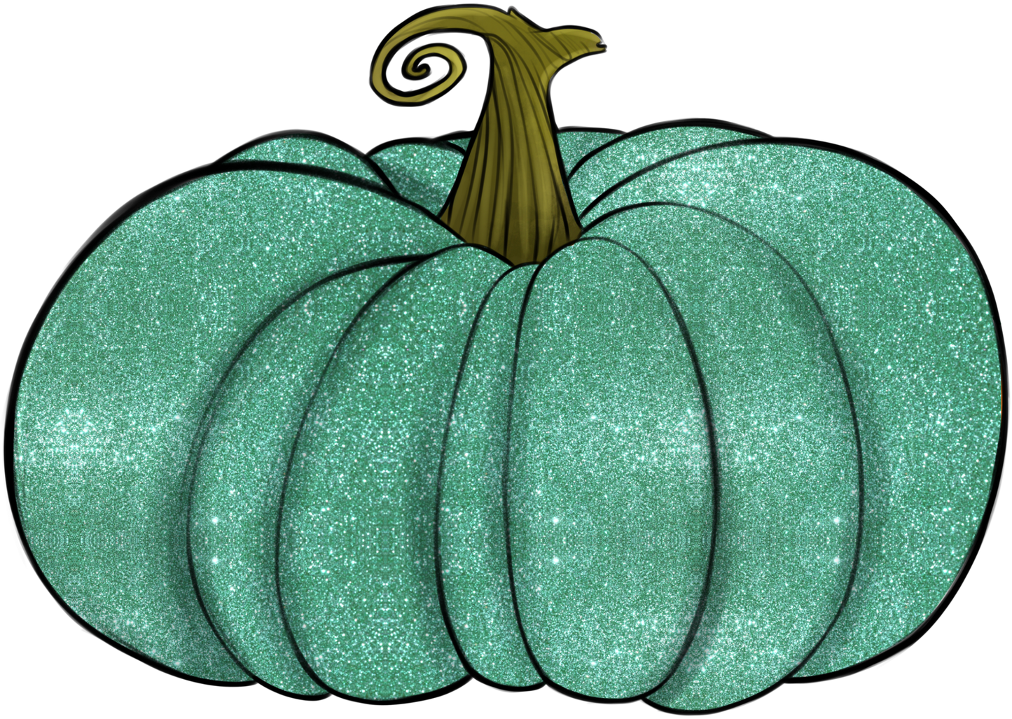 Teal Glitter Pumpkin