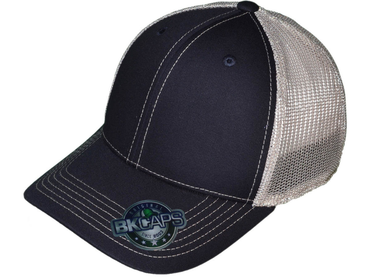 STRETCH FITTED TRUCKER HATS - 6 PANEL STRUCTURED SLIGHTLY CURVED BILL Size (M/L)