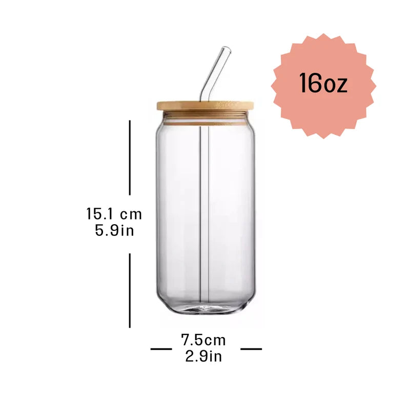16 oz Glass Blank Sublimation Tumbler, Beer Glass, Coffee Glass