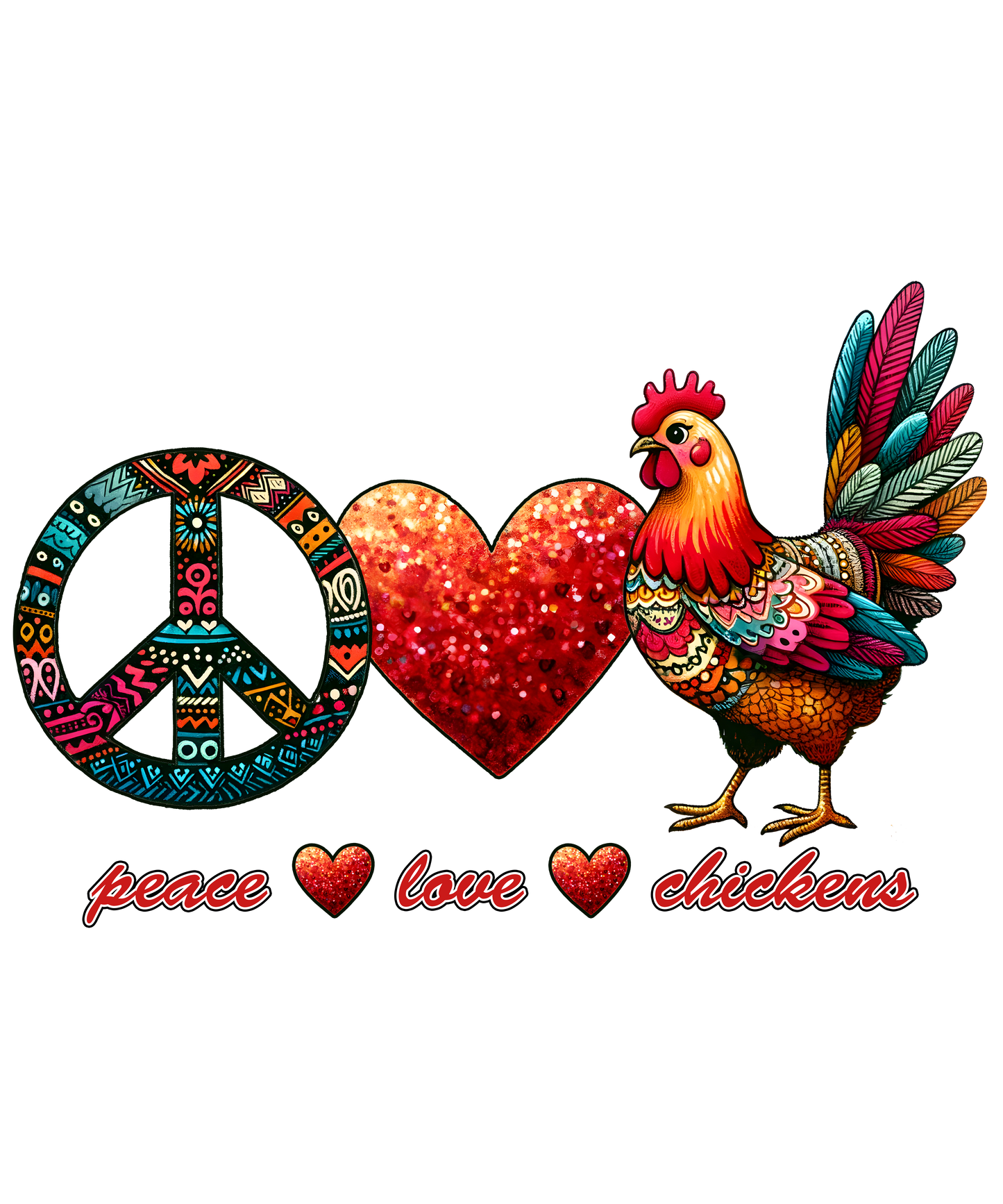 Peace Love chickens