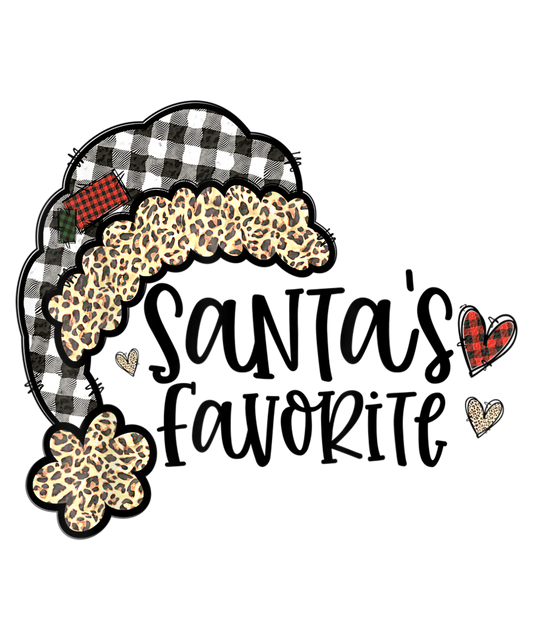 Santa Hat white Buffalo Plaid Leopard Cheetah