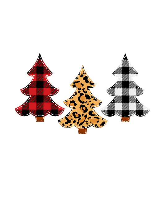 Christmas Tee Leopard Red White Buffalo Plaid