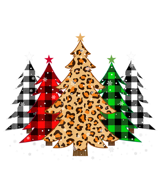 Christmas Trees with Buffalo Plaid Leopard