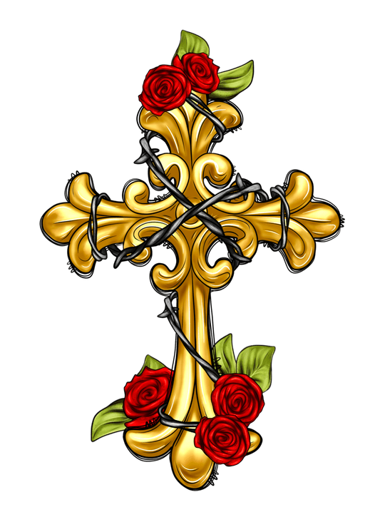 Cross with Roses