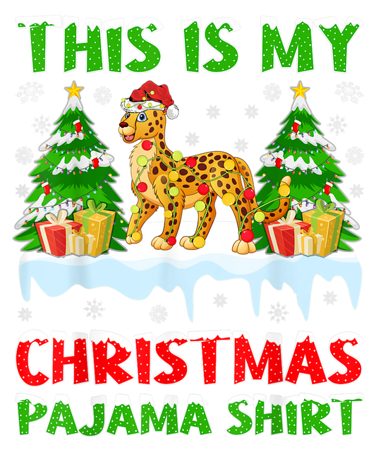 This Is My Christmas Pajama Shirt Cheetah Christmas