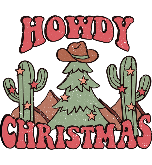 Howdy Christmas Cactus Glitter