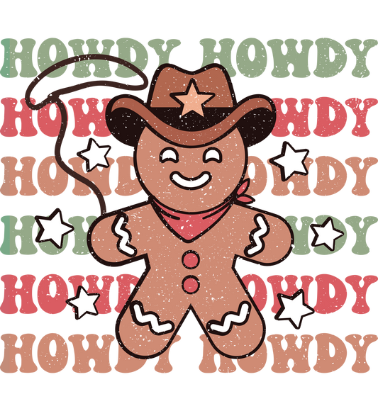 Howdy Gingerbread Man Glitter