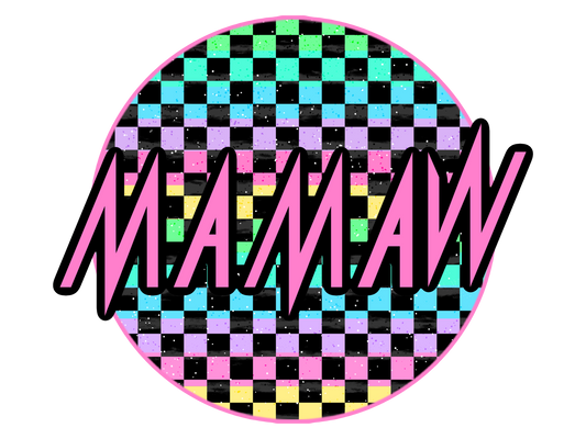 Mamaw- Checkered Pastel
