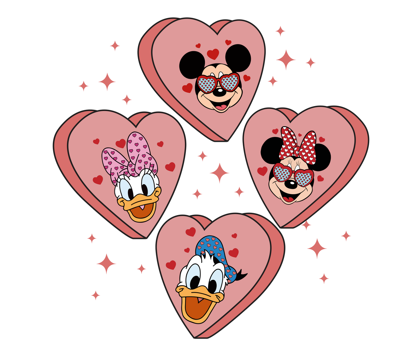 Mickey & friends Hearts