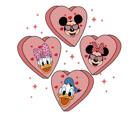 Mickey & friends Hearts