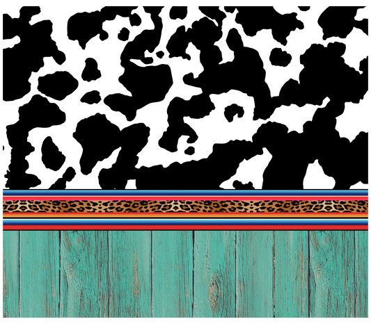 Cow Print with Teal