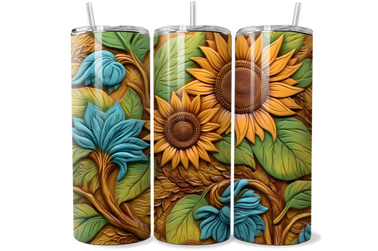 3D Tooled Leather & Sunflower