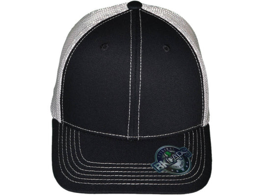 STRETCH FITTED TRUCKER HATS - 6 PANEL STRUCTURED SLIGHTLY CURVED BILL Size (M/L)